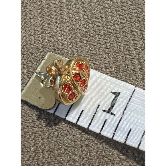 Avon Gold Tone Halloween Pumpkin Rhinestone Earrings EUC - Picture 9 of 10